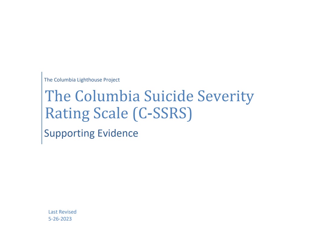 The Columbia Suicide Severity Rating Scale